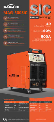 Industriële 500A MIG lasmachine met SiC Inverter Technologie en Flux+Gas lasmogelijkheid